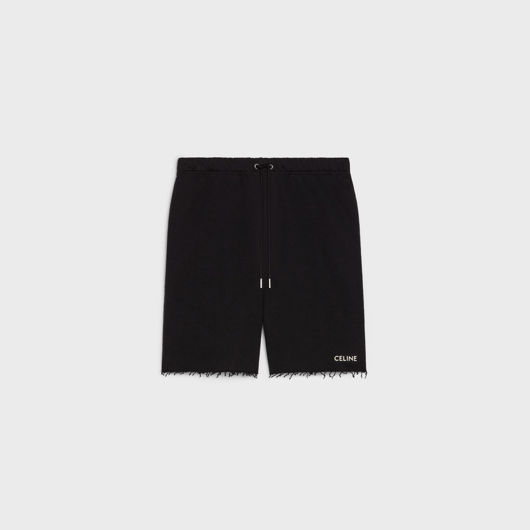 celine shorts in cotton fleece - BLACK / WHITE | CELINE