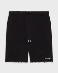 celine shorts in cotton fleece - BLACK / WHITE -  - 1 | CELINE