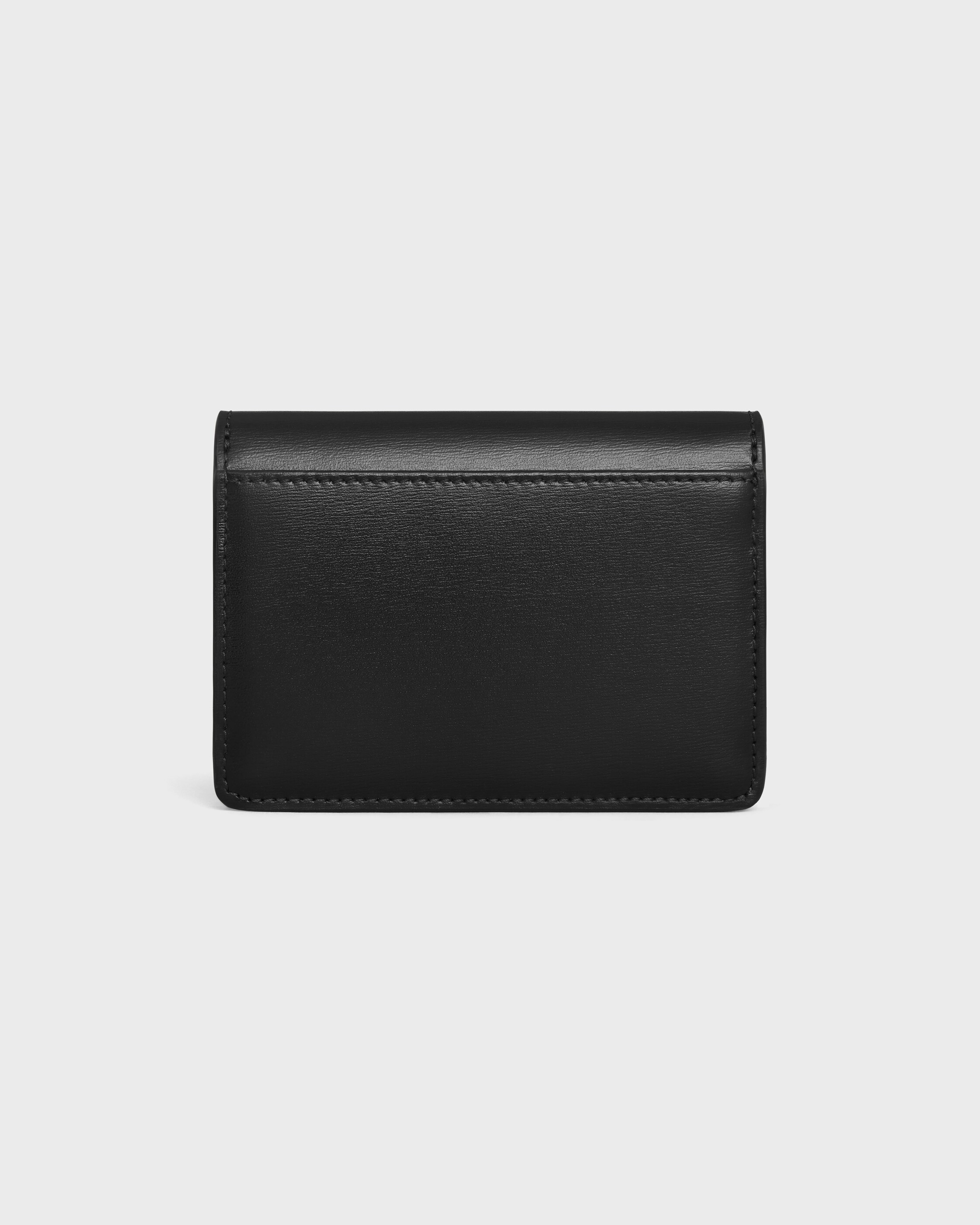 CARD HOLDER WITH FLAP TRIOMPHE in Shiny calfskin - BLACK | CELINE