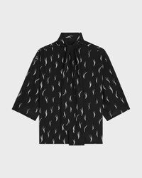 top lavallière crêpe de chine - NOIR/CRAIE -  - 2 | CELINE