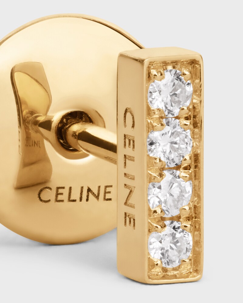 Puce d'Oreille Celine Line en Or Jaune et Diamants - Yellow Gold & White - BOUCLES D'OREILLES - 1 | CELINE