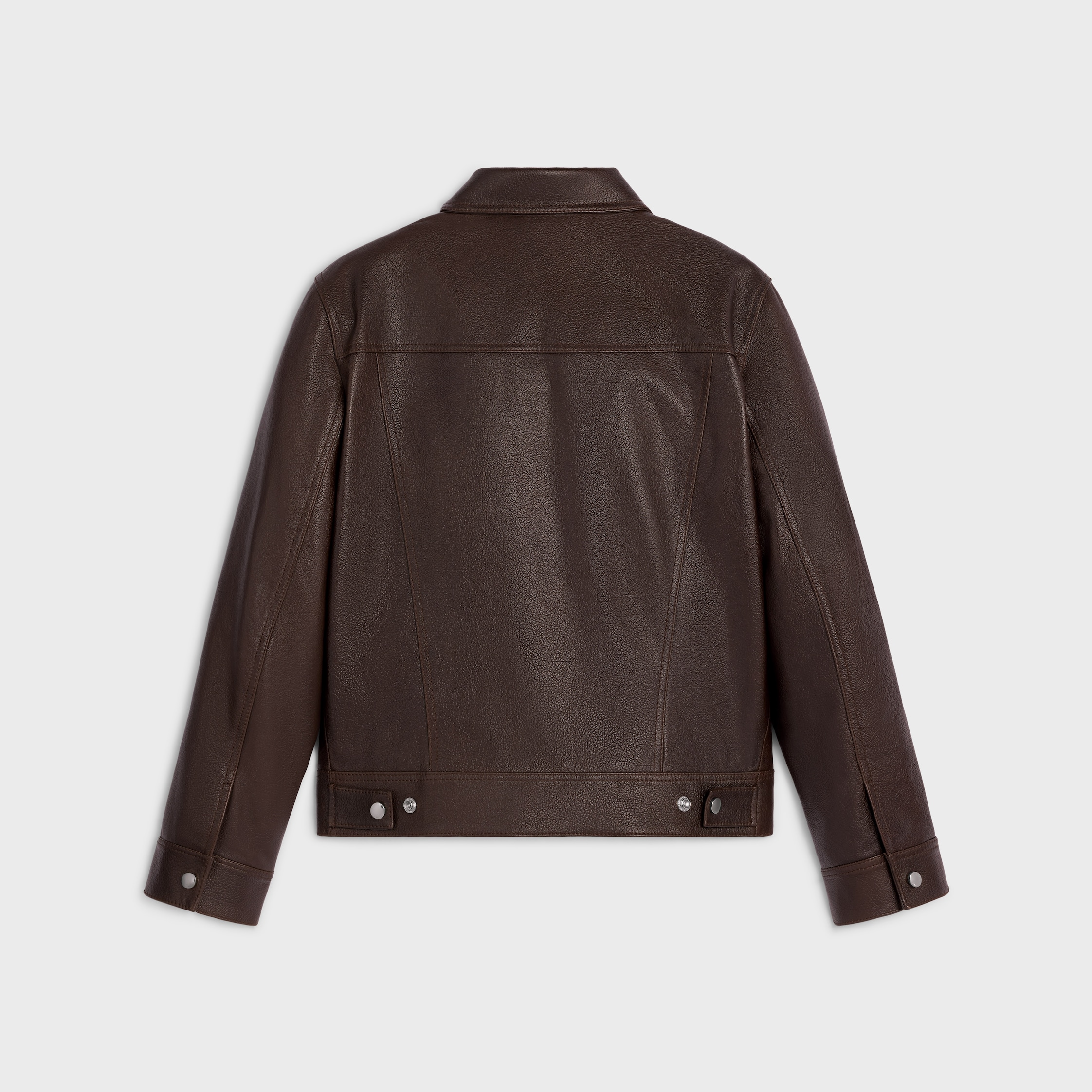 trucker jacket IN LAMBSKIN - DARK BROWN | CELINE