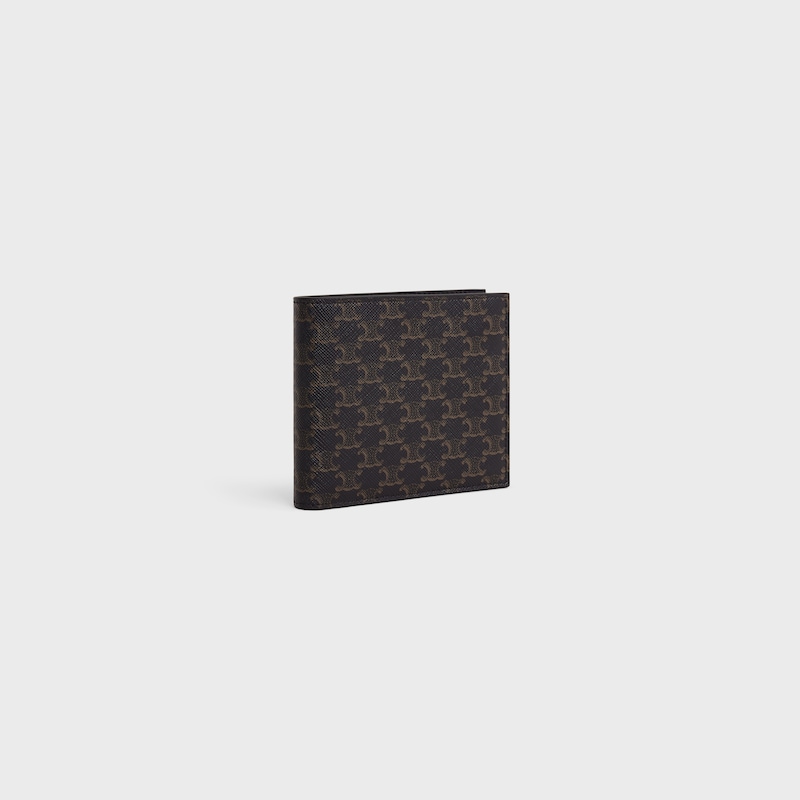 Bi-fold Wallet IN Triomphe Canvas - Black - TRIOMPHE CANVAS - 1 | CELINE