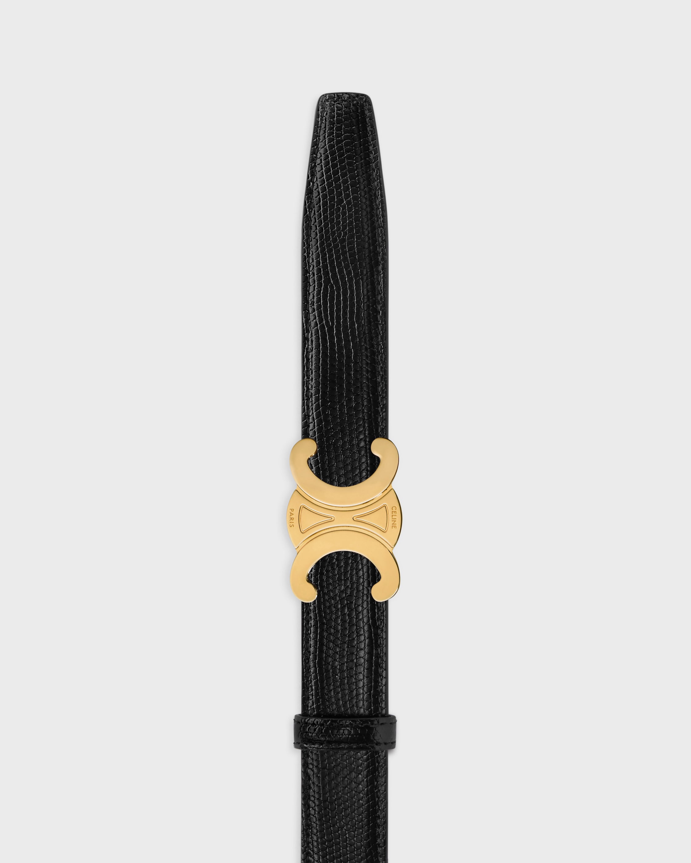 TRIOMPHE BUCKLE & REVERSIBLE STRAP 25MM - BLACK / CHESTNUT | CELINE