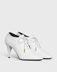 SOFT OXFORD LACE-UP HEELED BALLERINA IN calfskin - vegetal tanning - Ultra White -  - 2 | CELINE