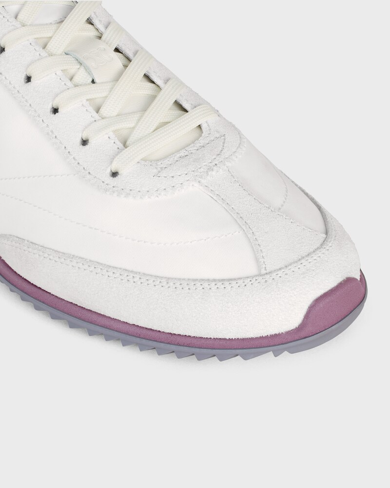 RACER SNEAKER IN NYLON, SUEDE CALFSKIN AND CALFSKIN - OPTIC WHITE/LIGHT PURPLE/GREY -  - 1 | CELINE