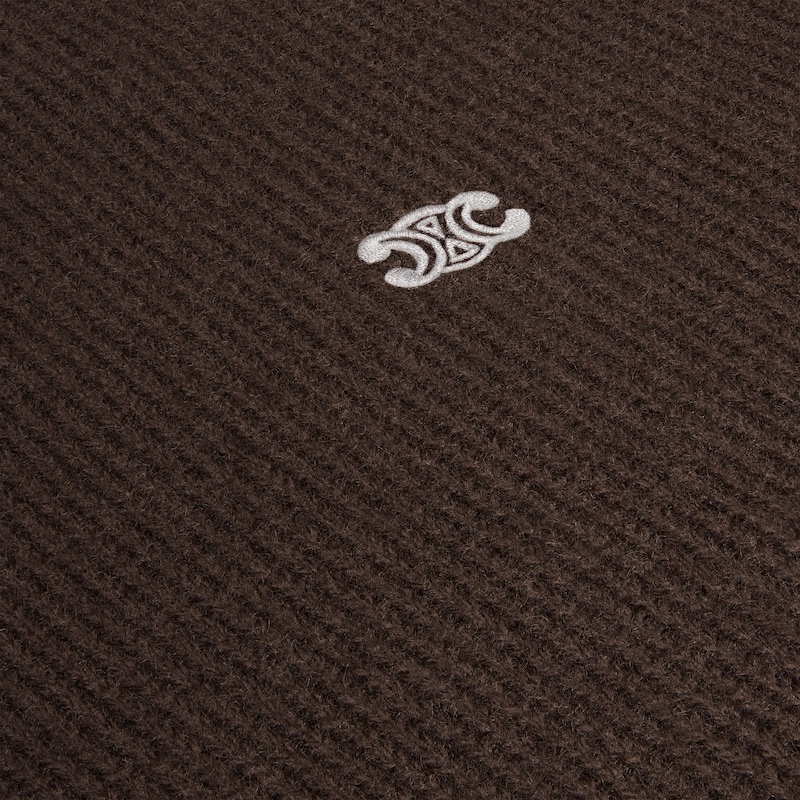 crew neck sweater IN WOOL AND CASHMERE - BROWN -  - 1 | CELINE