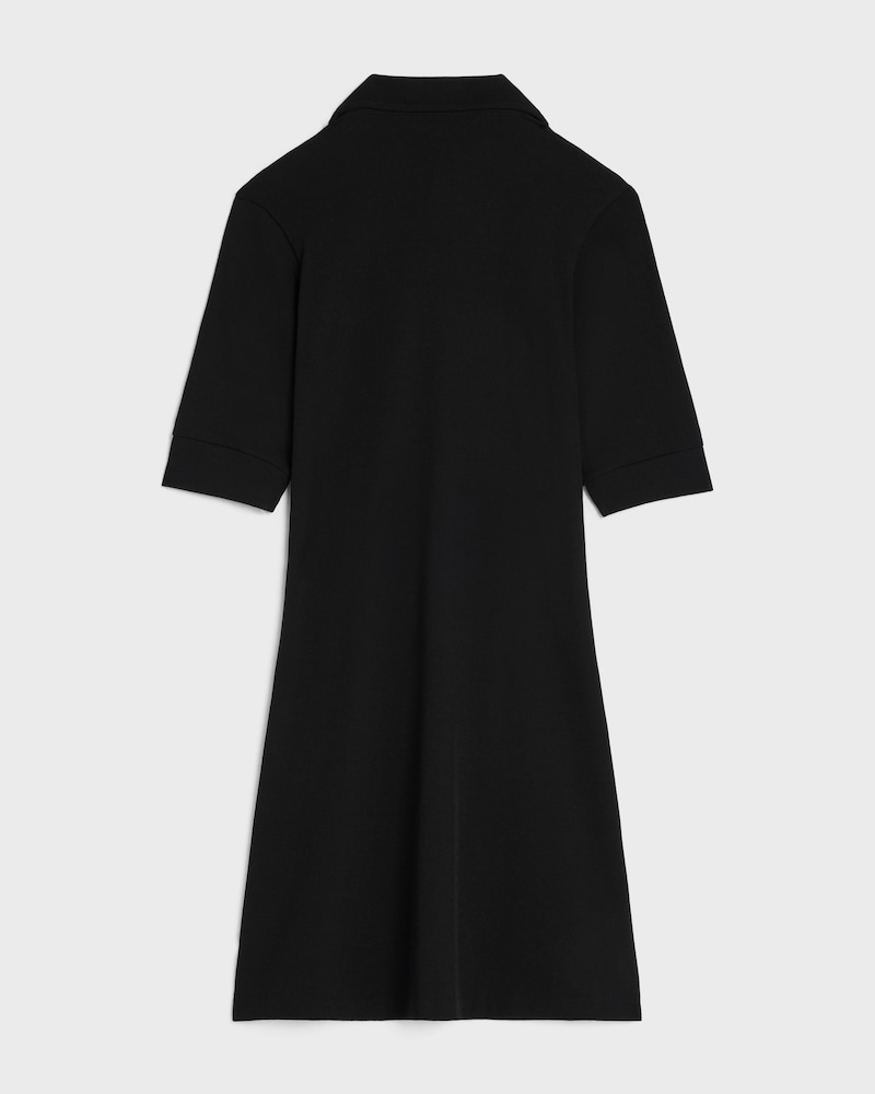 มินิเดรสโปโล ผ้าคอตตอนถักลาย - สีดำ / สีขาว -  - 1 | CELINE