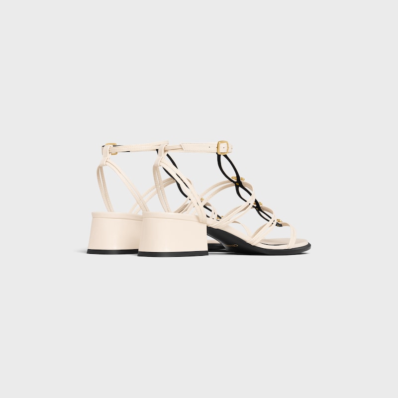 CLÉMENCE HEELED SANDAL IN LAMBSKIN - MILK -  - 1 | CELINE