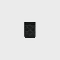 MAGNET CARD HOLDER IN Calfskin with triomphe embossed - BLACK - CARD HOLDERS - 1 | CELINE