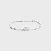 Triomphe Articulated Bracelet in Brass with Rhodium Finish - SILVER -  - 1 | CELINE