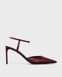 CELINE KITTEN - TRIOMPHE STRAP PUMP IN LAMBSKIN - BURGUNDY -  - 1 | CELINE
