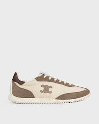 RACER SNEAKER AUS NYLON, KALBSWILDLEDER UND KALBSLEDER - OPTISCHES WEISS / BRAUN -  - 1 | CELINE
