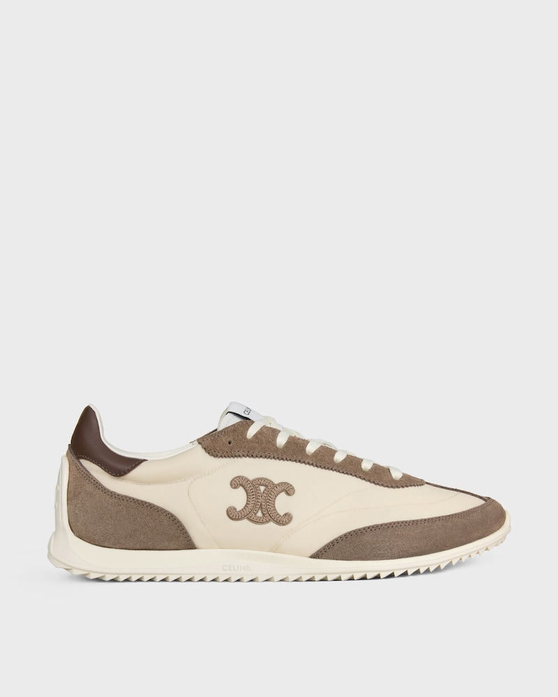 SNEAKER DEPORTIVA DE NAILON, ANTE DE PIEL DE BECERRO Y PIEL DE BECERRO - BLANCO ÓPTICO / MARRÓN -  - 1 | CELINE