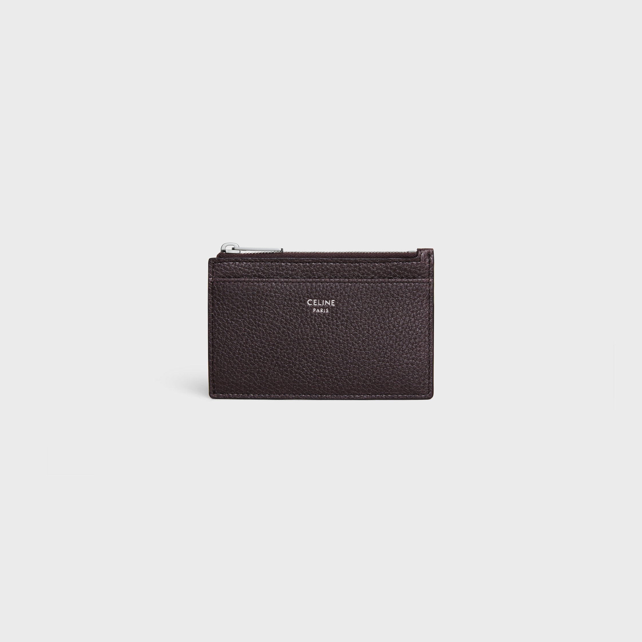 Zipped Card Holder IN GRAINED CALFSKIN - ESPRESSO | CELINE
