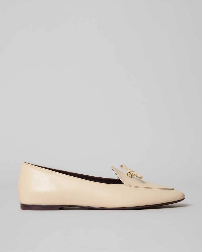 SLIPPER AURA BOW EN CUIR - MILK -  - 1 | CELINE