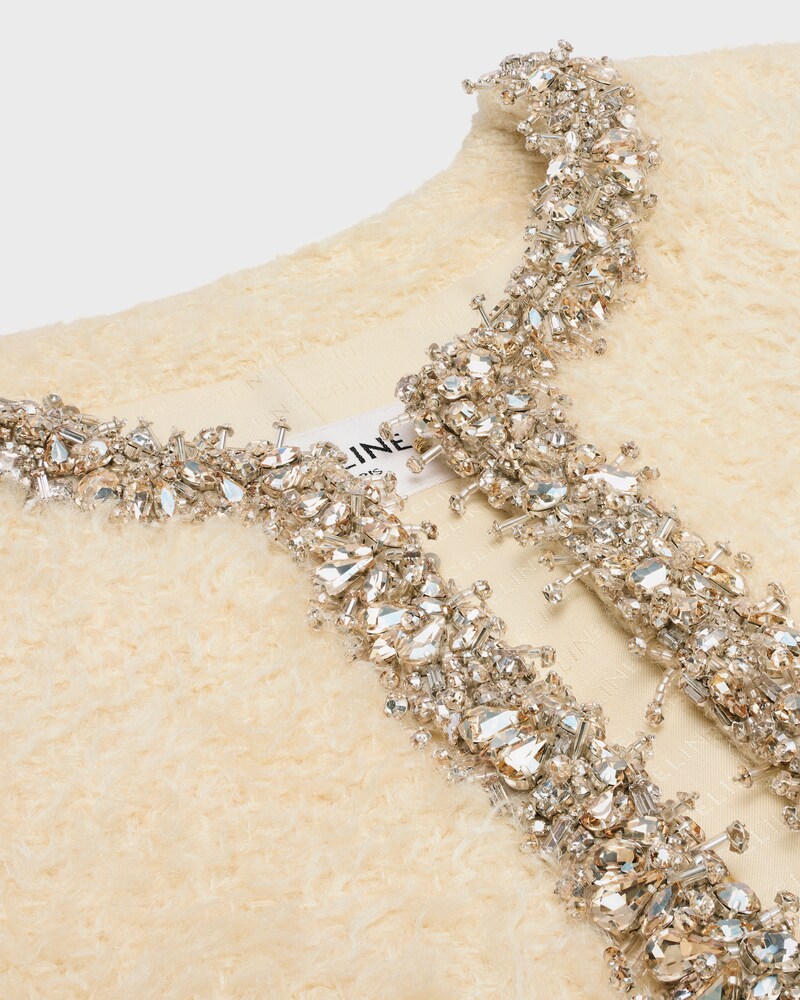 embroidered chelsea jacket IN silk natté - CHARDONNAY -  - 1 | CELINE