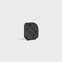 Pocket Mirror in Triomphe Canvas Case - BLACK / TAN - TRAVEL - 2 | CELINE