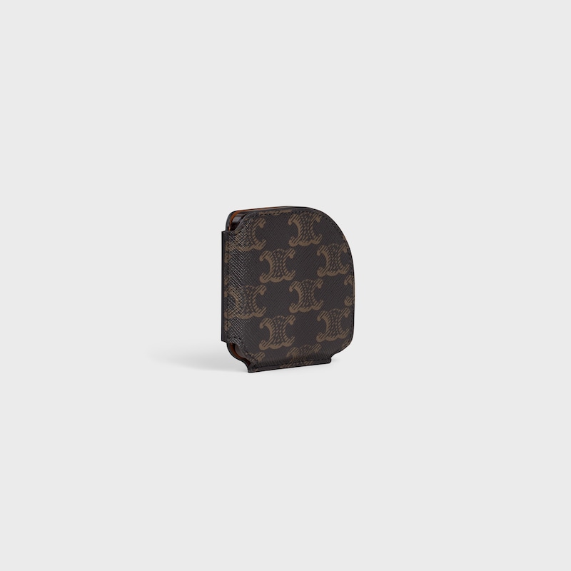 Pocket Mirror in Triomphe Canvas Case - BLACK / TAN - ACCESSORIES - 1 | CELINE
