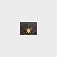 PORTE-CARTES TRIOMPHE Toile Triomphe - TAN - PORTE-CARTES - 1 | CELINE