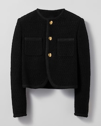 chasseur jacket in bouclé tweed - BLACK -  - 1 | CELINE
