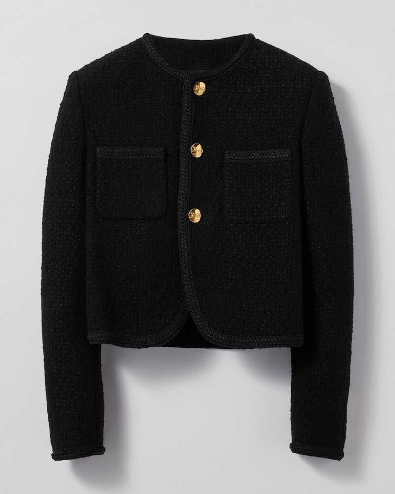 veste chasseur natté bouclette - Noir -  - 1 | CELINE