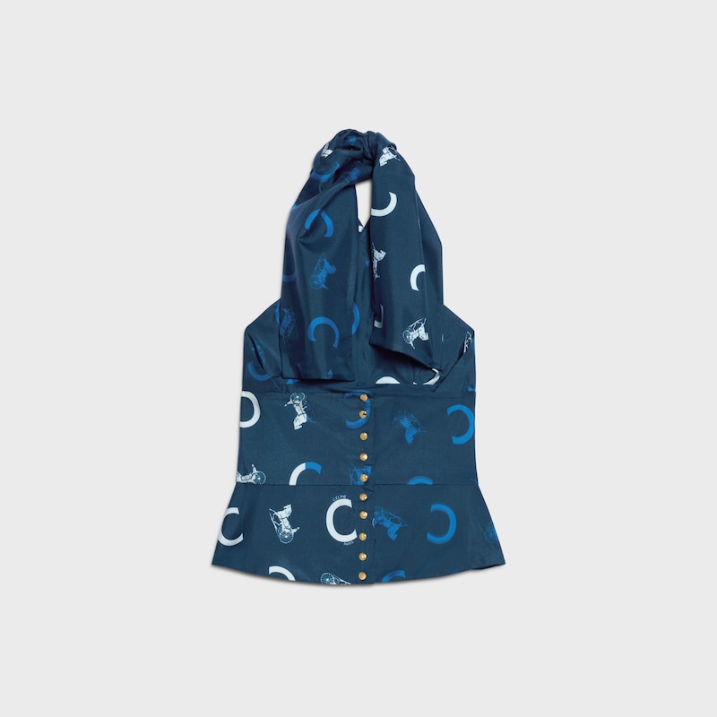top IN silk twill - NAVY/WHITE/BLUE -  - 1 | CELINE