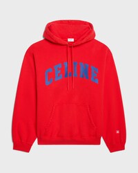 hoodie IN cotton fleece - RED CYCLIST/ROYAL BLUE -  - 1 | CELINE