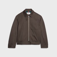 jacket IN WOOL GABARDINE - BROWN -  - 1 | CELINE