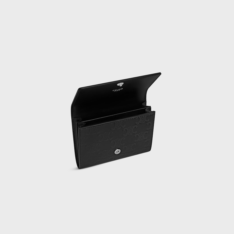 ビジネス カードホルダー / トリオンフ エンボス加工入りカーフスキン - ブラック - GIFT FINDER - 1 | CELINE