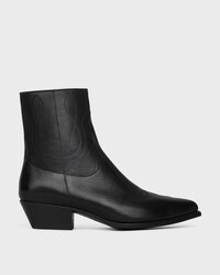 CELINE WESTERN ZIPPED BOOTS in Calfskin - BLACK -  - 1 | CELINE