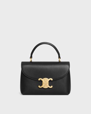 TEEN NINO BAG IN SUPPLE GRAINED CALFSKIN - BLACK - TRIOMPHE COLLECTION - 1 | CELINE