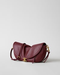 SOFT TRIOMPHE LITTLE HALFMOON IN SHINY LAMBSKIN - SYRAH - SHOULDER BAGS - 2 | CELINE