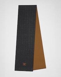 écharpe laine - DARK GREY/CAMEL -  - 2 | CELINE