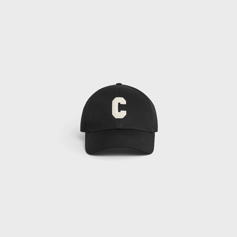 Initial baseball cap in cotton - BLACK -  - 1 | CELINE
