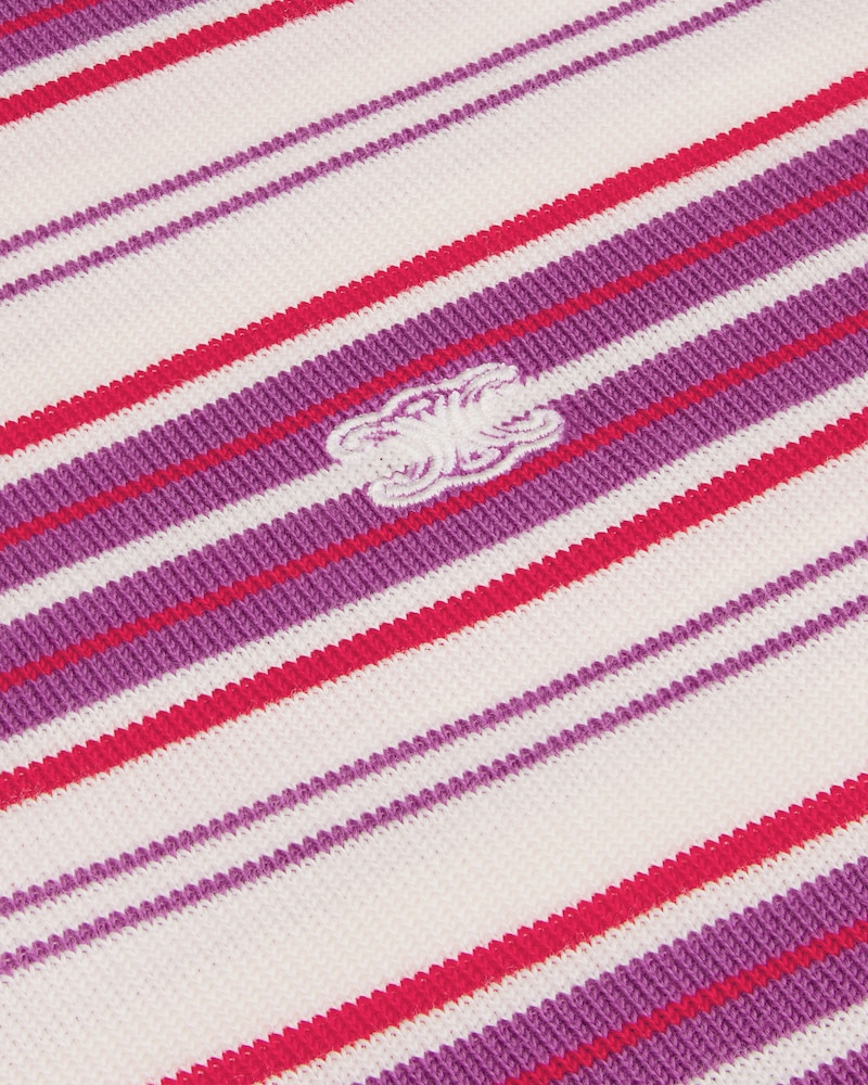 polo sweater IN striped cotton - WHITE / PURPLE -  - 1 | CELINE