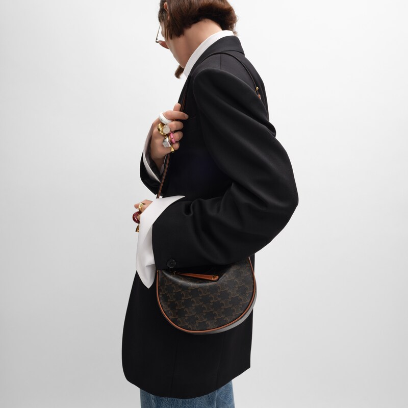 Teen Celine Lulu IN TRIOMPHE CANVAS AND CALFSKIN - TAN - CROSS-BODY BAGS - 1 | CELINE