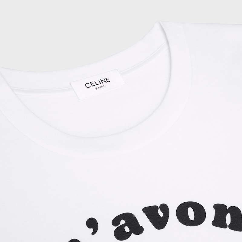 t-shirt IN cotton jersey - OPTIC WHITE / BLACK -  - 1 | CELINE