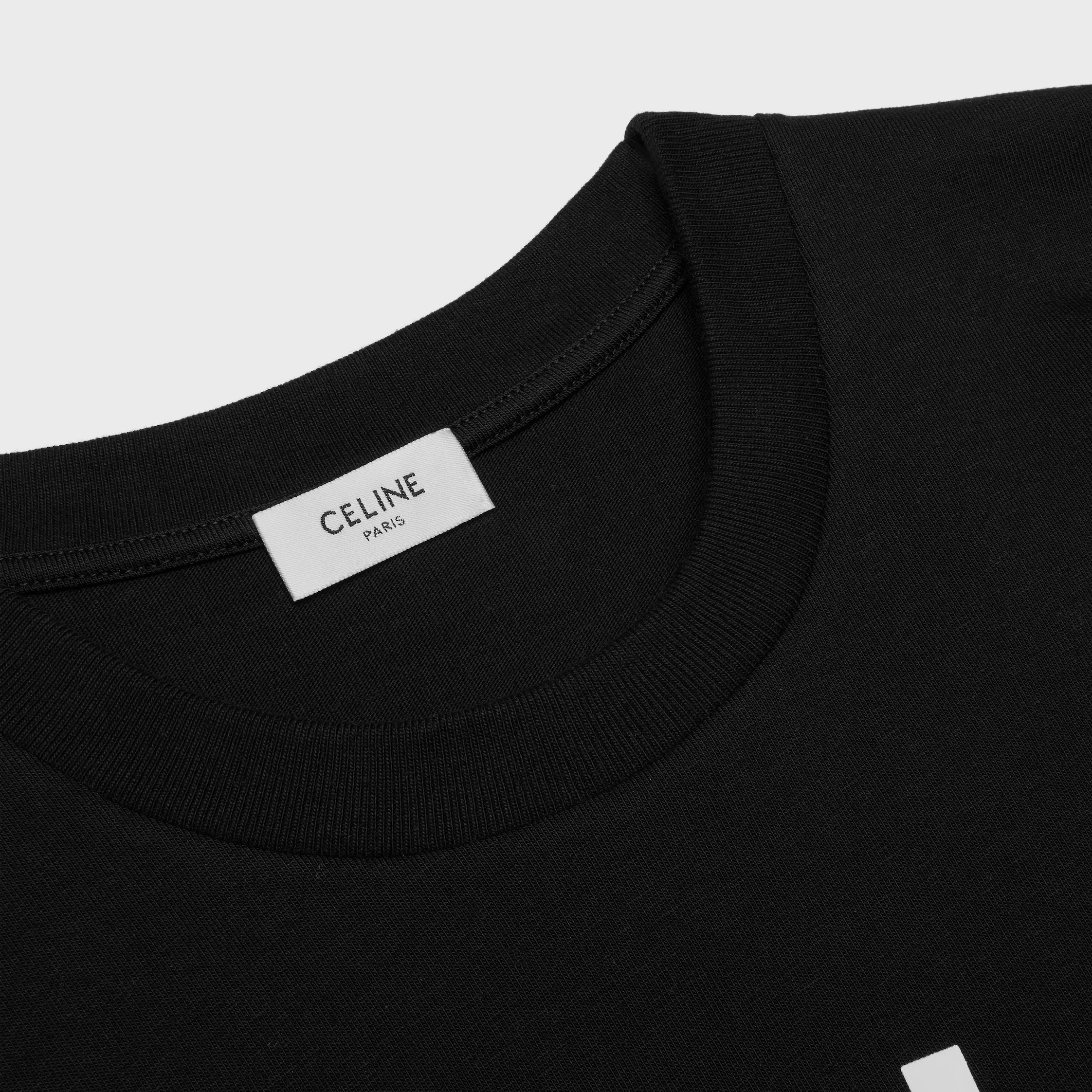 t-shirt IN cotton jersey - BLACK / WHITE | CELINE