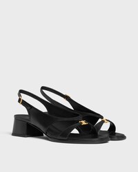 CELINE CLEMENCE TRIOMPHE SLINGBACK SANDAL IN CALFSKIN - BLACK -  - 2 | CELINE