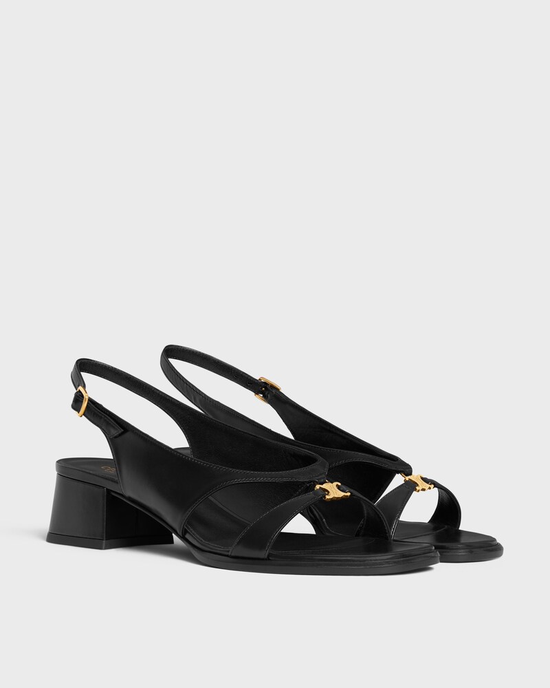 CELINE CLEMENCE TRIOMPHE SLINGBACK SANDAL IN CALFSKIN - BLACK -  - 1 | CELINE