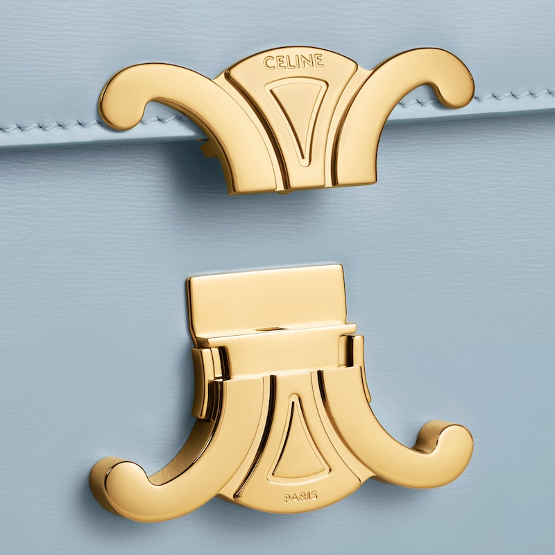 Teen Triomphe Bag in shiny calfskin - PALE BLUE - TRIOMPHE - 1 | CELINE