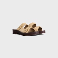 CLEO - SANDALE AUS KALBSWILDLEDER MIT DOPPELRIEMEN - BEIGE -  - 2 | CELINE