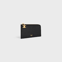 กระเป๋าใส่บัตรทรงยาวแบบซิป หนังลูกวัวลายเกรน - สีดำ - LUNAR NEW YEAR - 2 | CELINE