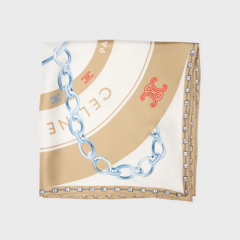 BULLSEYE FOULARD 90 - VANILLA/BRITISH BEIGE -  - 1 | CELINE