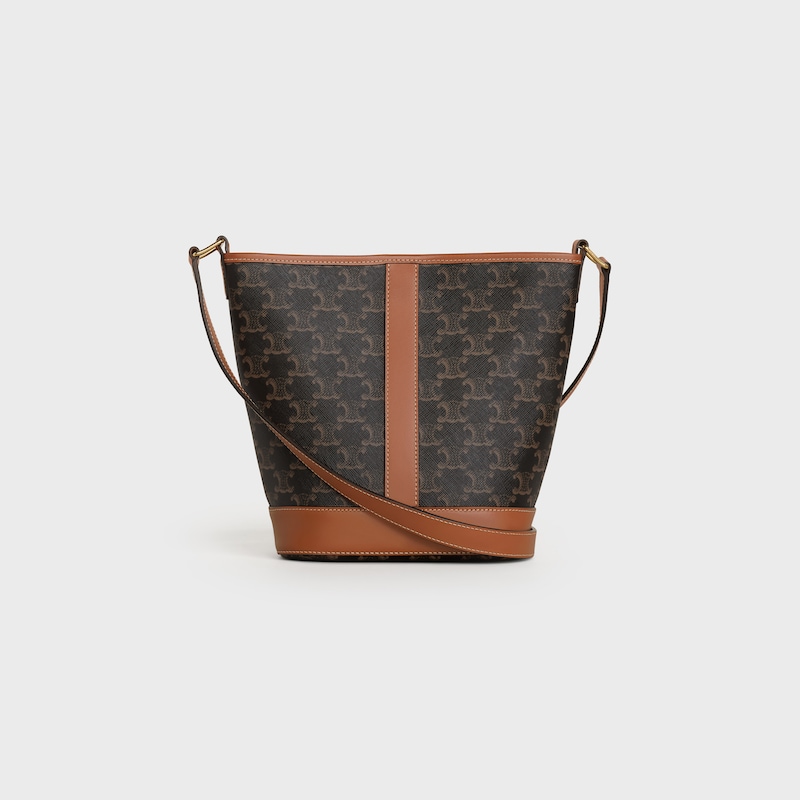 Small Bucket IN Triomphe Canvas and calfskin - TAN - ESSENTIAL GIFTS - 1 | CELINE