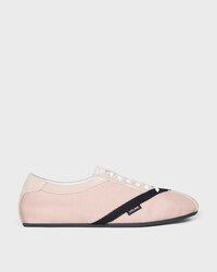 THE FLAT SNEAKER IN GROS GRAIN, VELVET, SUEDE GOATSKIN AND LAMBSKIN - PINK / BLACK -  - 1 | CELINE