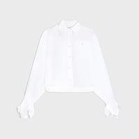 cropped shirt IN cotton poplin - OPTIC WHITE -  - 1 | CELINE