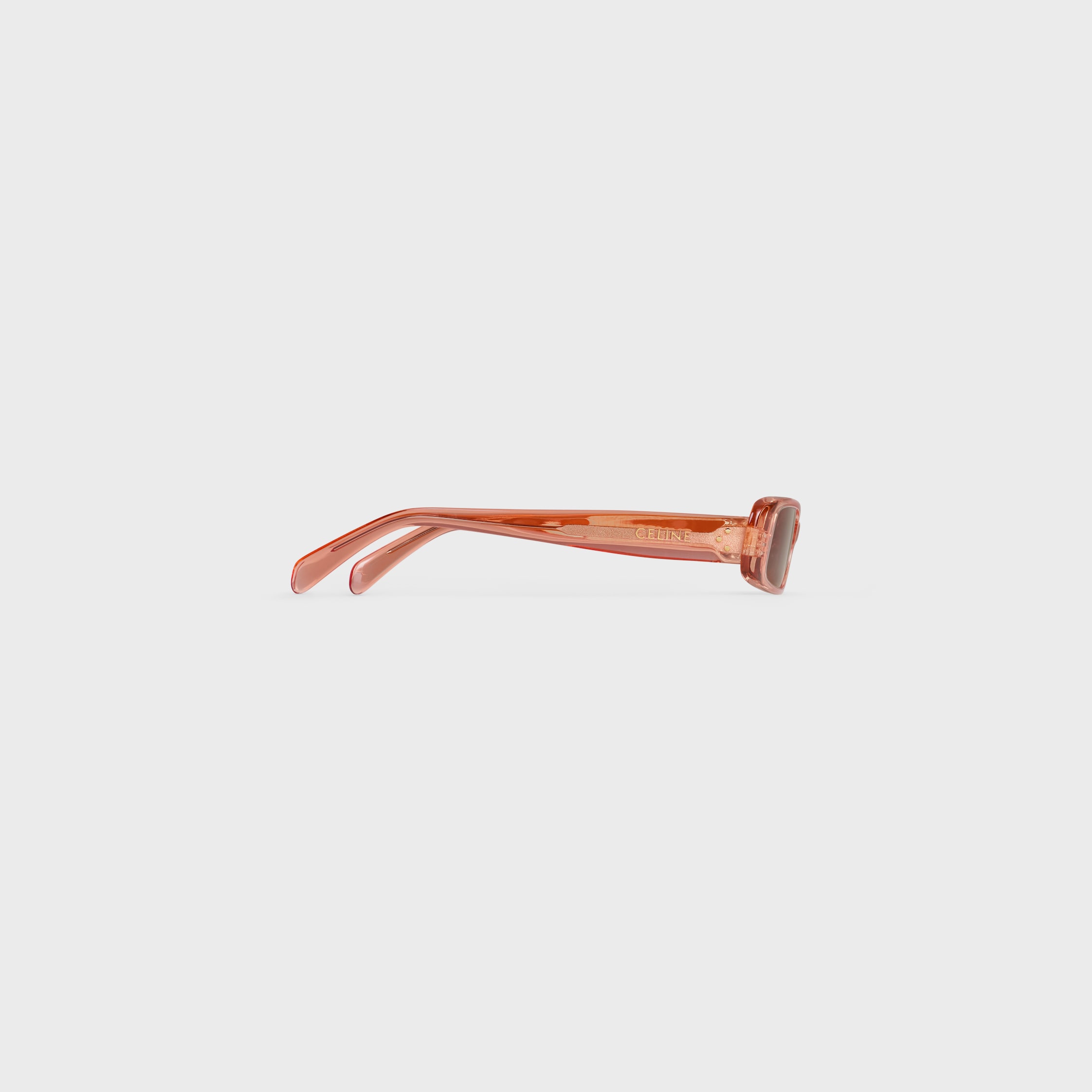 Rectangular S343 sunglasses in Acetate - TRANSPARENT CORAL | CELINE