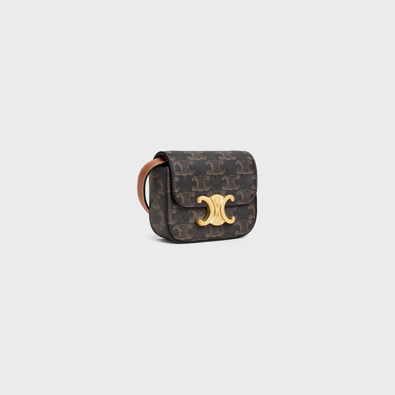 MINI CLAUDE IN TRIOMPHE CANVAS and calfskin - TAN - SMALL GIFTS - 1 | CELINE